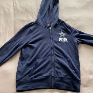 Pink NFL Dallas Cowboys Bling Zip Hoodie Large